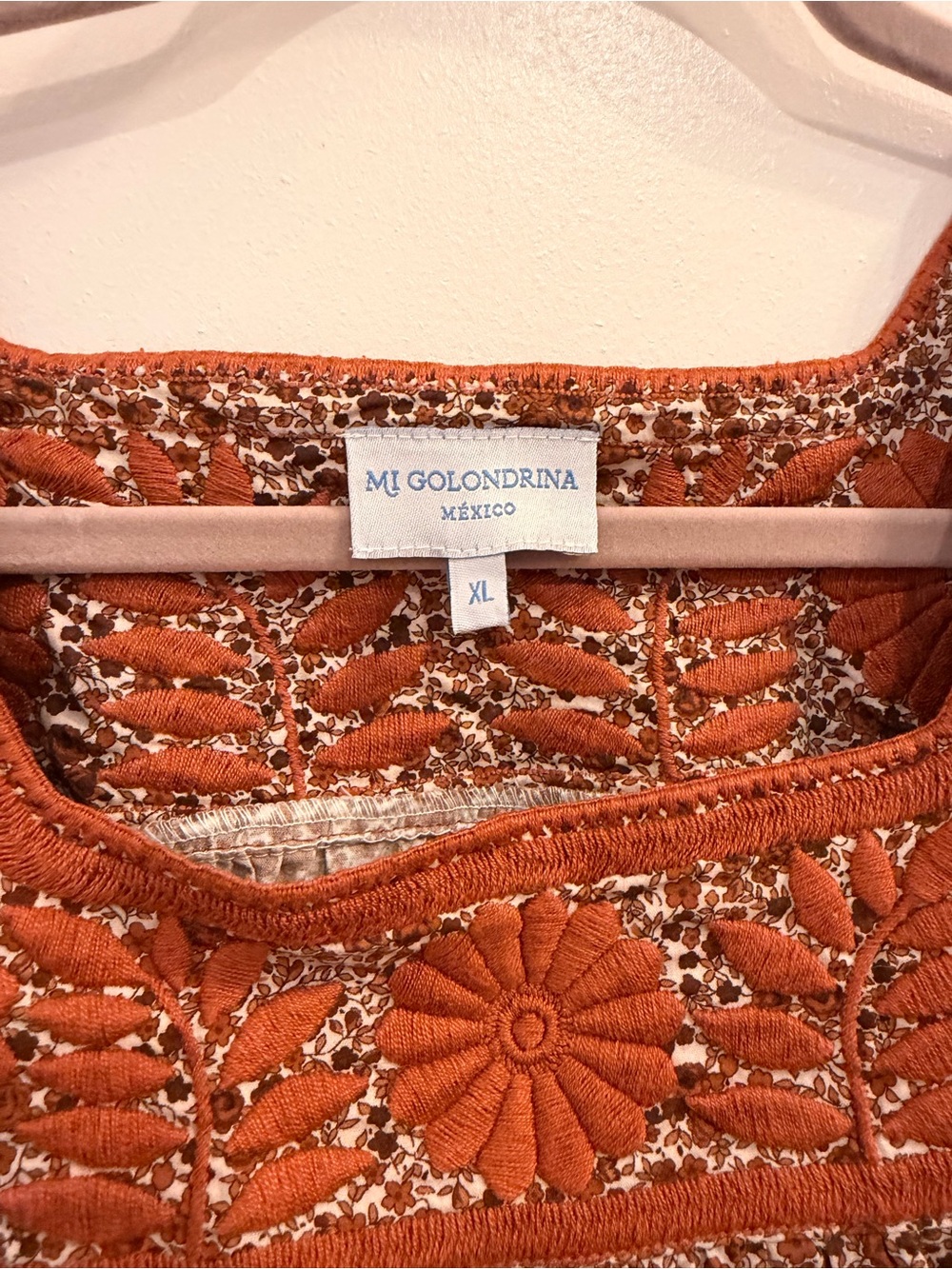 Mi Golondrina Floral Embroidered Square-Neck Blouse - Picture 3 of 3